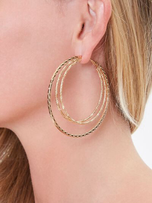 Concentric Textured Hoop Earrings