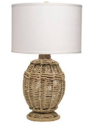 Jamie Young Jute Urn Table Lamp, Small In Rope