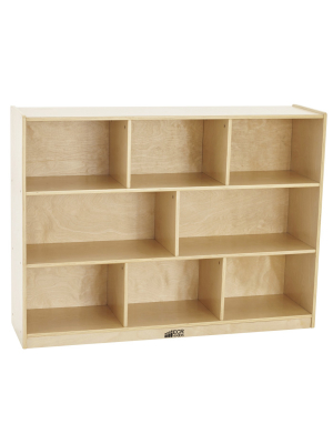 Ecr4kids Birch 5-section Classroom Storage Cabinet With Casters, Organizer Shelf, Natural