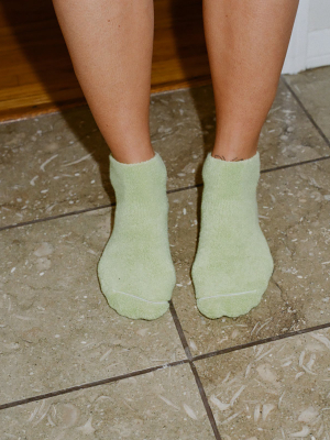 Green Buckle Ankle Socks