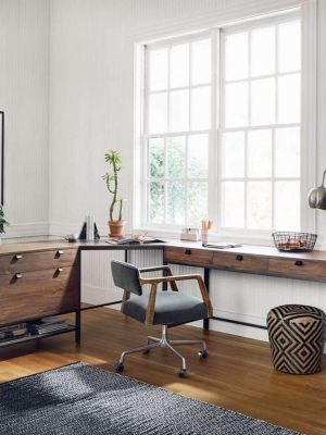 Travis Desk System With Filing Credenza