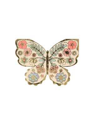 Floral Butterfly Napkins (x 16)