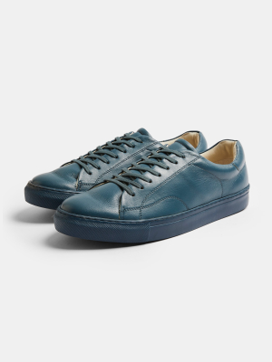 Teal Real Leather Perry Sneakers