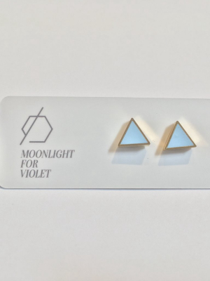 Brass & Clay Triangle Studs - Various