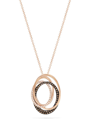 Effy Espresso 14k Rose Gold Cognac And White Diamond Pendant, 0.48 Tcw