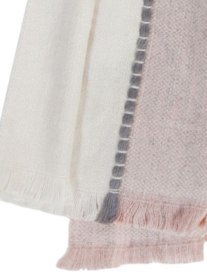 Camden Scarf - Ivory/mauve