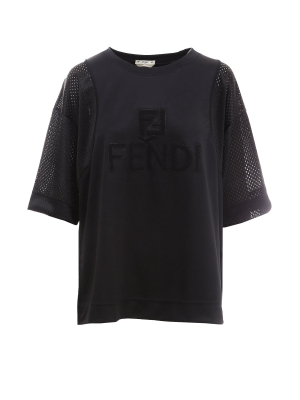 Fendi Mesh Sleeve Crewneck T-shirt