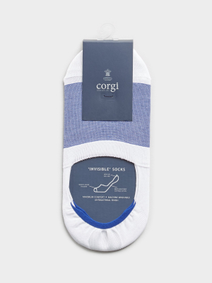 Corgi No Show Micro Stripe Sock In White