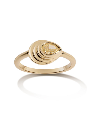 Ripple Ring - Yellow Diamond