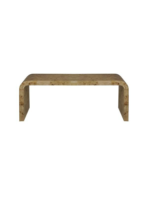 Light Burlwood Waterfall Coffee Table