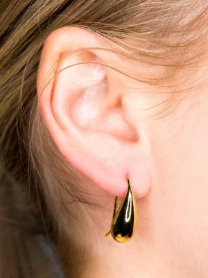 Polished Gold Fish Hook Pierced Earrings