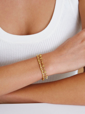 Etched Gold Nugget Bracelet