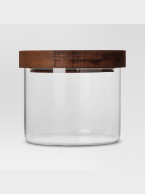 Glass Storage Canister With Wood Lid - Extra Small - Threshold™