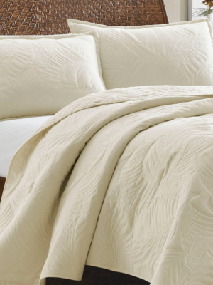 Twin Solid Paradise Fronds Quilt & Sham Set Beige - Tommy Bahama