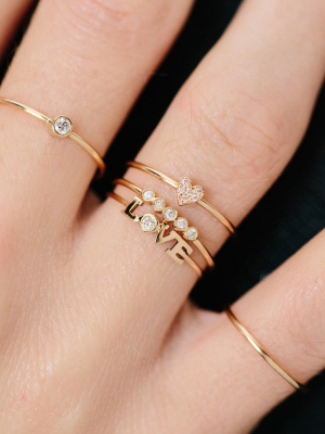 14k Itty Bitty Pave Heart Ring