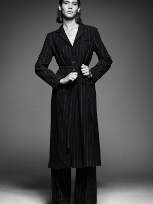 Wool Pinstripe Coat Limited Edition