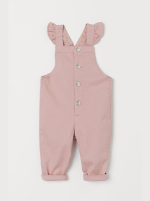 Ruffle-trimmed Overalls