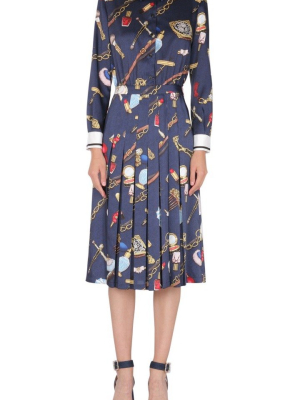 Boutique Moschino Graphic Printed Midi Dress