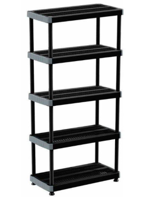 Heavy Duty 5 Tier Shelving Unit Black - Inval