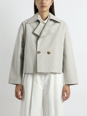 Spring Cropped Peacoat - Ss21 - Dusty-white