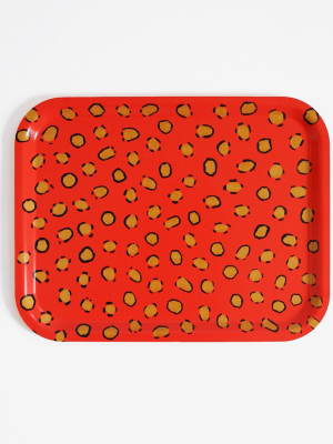 Coral Leopard Tray, Rectangle