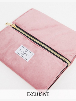 The Flat Lay Co. X Asos Exclusive Open Flat Makeup Box - Pink Velvet