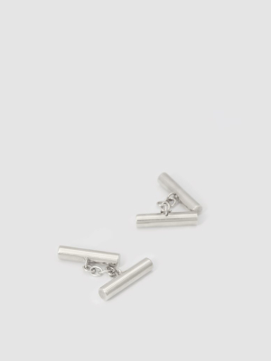 Codis Maya X Fsc- White Rhodium Flume Cufflinks