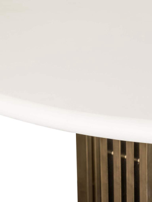 Mia Round Dining Table, Parchment White