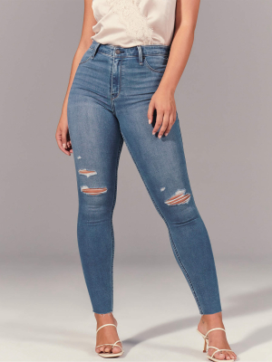 Ripped High Rise Jean Leggings