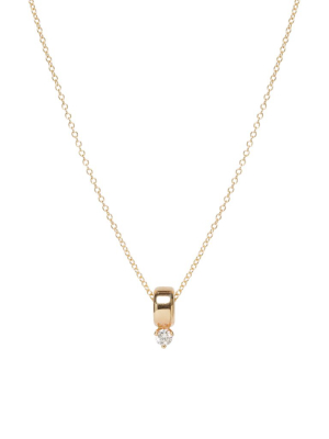 14k Prong Diamond Rondelle Necklace