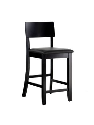 Torino Contemporary 24" Counter Height Barstool Hardwood/black - Linon