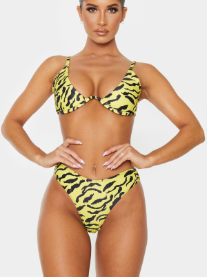 Yellow Tiger Underwired Plunge Bikini Top