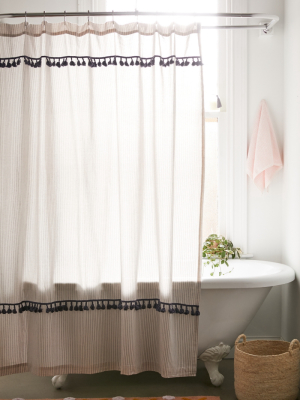 Tassel Stripe Shower Curtain