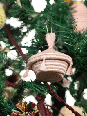 Blush Tasseled Box Ornament