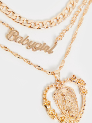 Gold Heart Charm Layering Necklace