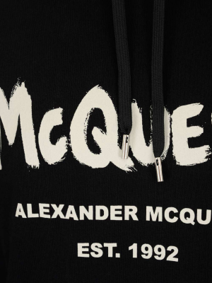 Alexander Mcqueen Graffiti Logo Print Hoodie