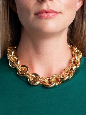Polished Gold Link Necklace