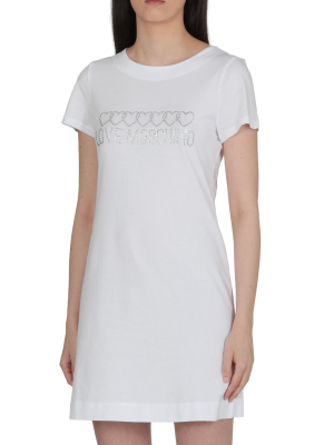 Love Moschino Heart Logo Embellished T-shirt Dress