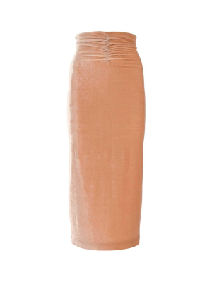 Alessandra Rich Ruched-detail Midi Skirt