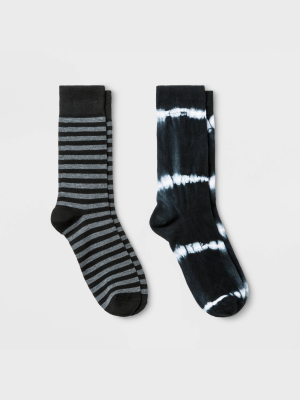 Men's Novelty Crew Socks 2pk - Goodfellow & Co™ 7-12