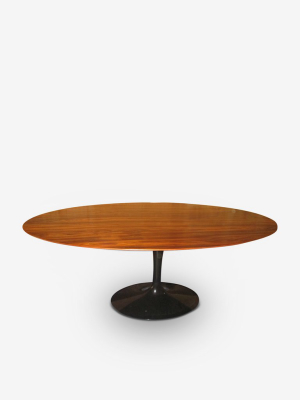 Eero Saarinen Medium Oval Rosewood Dining Table With Black Base By Knoll