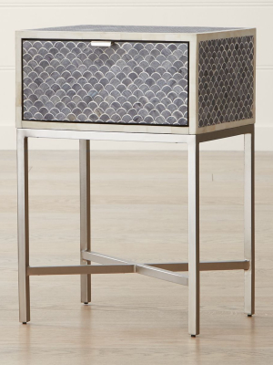 Scallop Grey Bone Inlay Nightstand