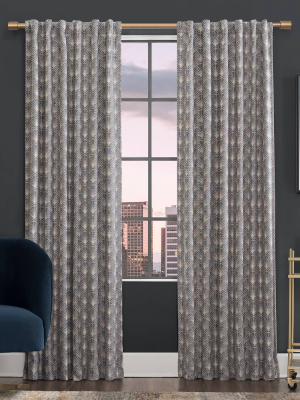 Montauk Art Deco 100% Blackout Back Tab Curtain Panel - Scott Living