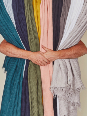 Simple Linen Throw Blanket - Peacock