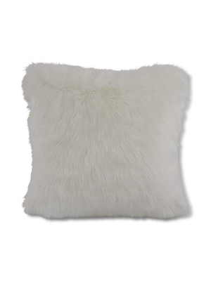 Rorik Faux Fur Pillow Cover - White