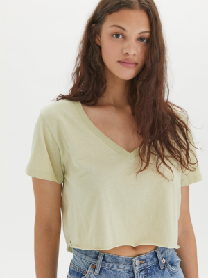 Bdg Sammie V-neck Cutoff Cropped Tee