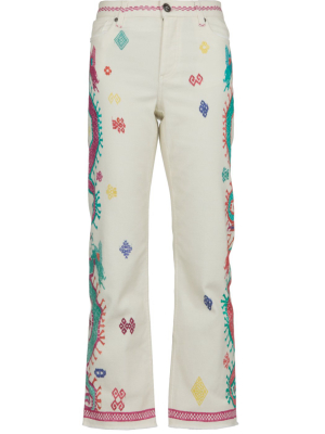 Etro Graphic Embroidered Cropped Jeans