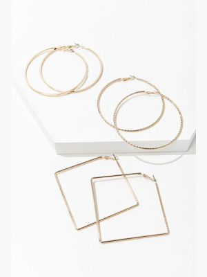 Geo Hoop Earring Set