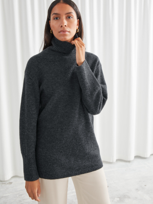 Oversized Turtleneck Knit Jumper