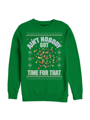 Men's Lost Gods Christmas Lights Nobody Got Time Sweatshirt